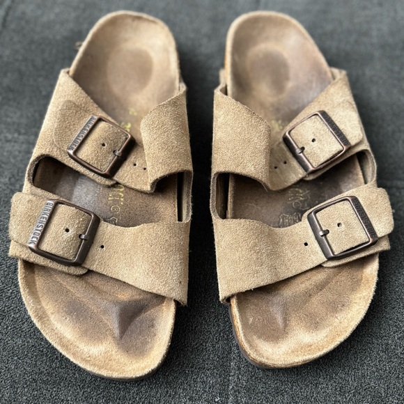 Birkenstock Taupe Suede Sandals - Picture 2 of 6